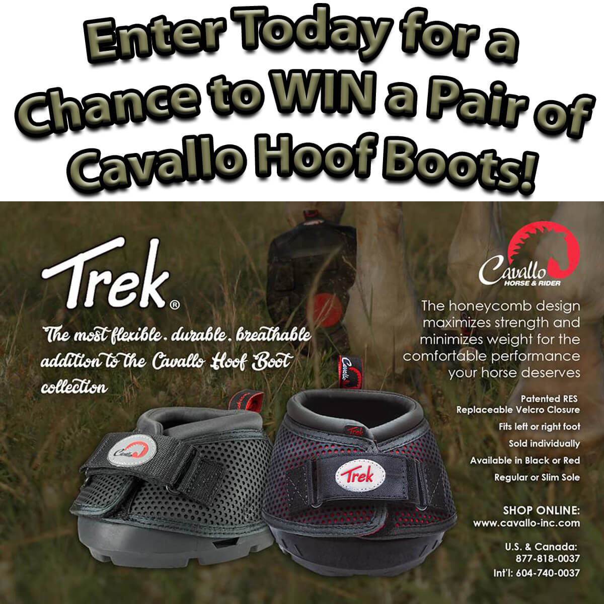 July Email Subscriber Drawing Sponsor – Cavallo Hoof Boots