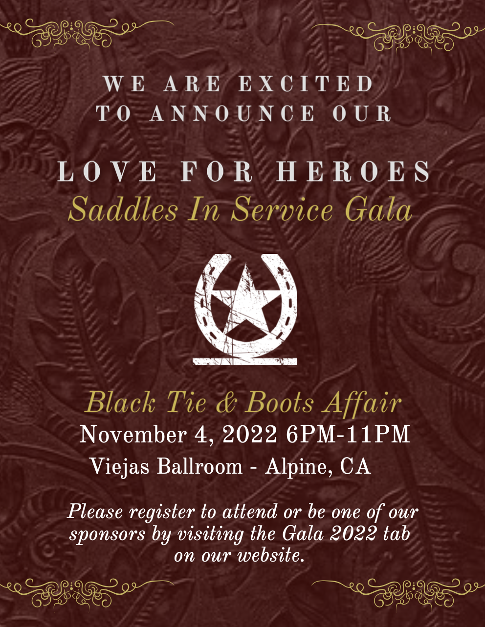 2nd Annual Saddles in Service Love for Heroes Gala