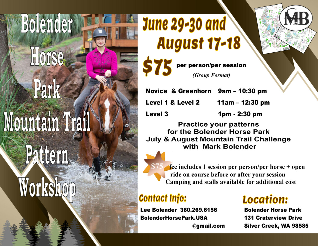 Bolender Horse Park Mountain Trail Pattern Workshop