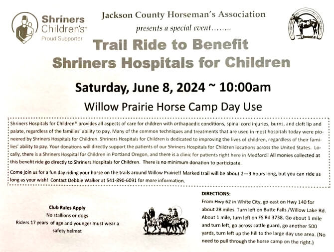 Trail Ride to Benefit Shriners Hospitals for Children